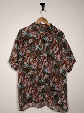 Robert Stock Mens Short Sleeve Multi Color Button-Up Shirt